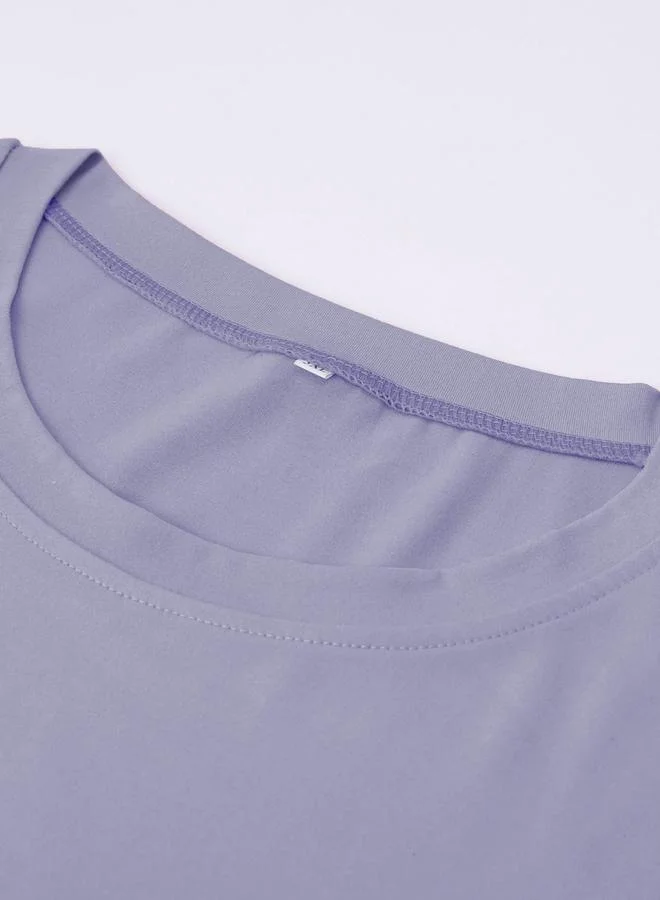 Take Two purple Plus Size Purple Long Sleeve Top and Checked Pyjama Set for Women | Best Price UAE
